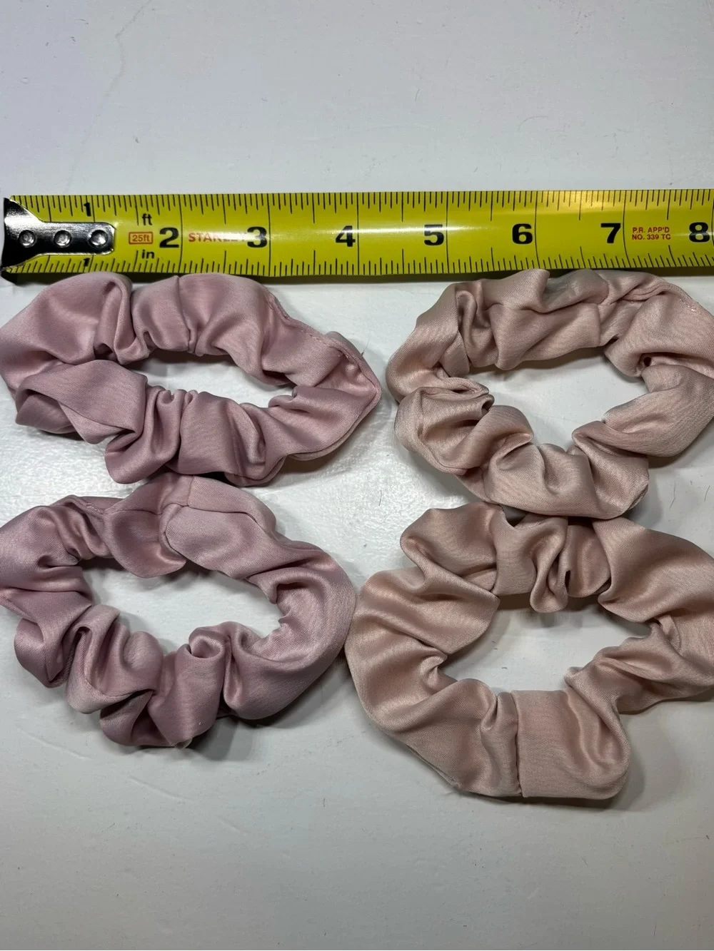 NWT Sunday State Blush Pink and Cream Beige Satin Scrunchie Set - 4 Pack